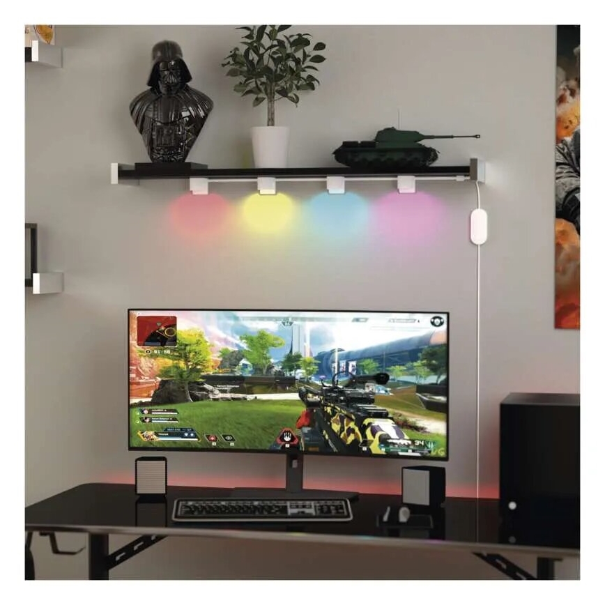 LED RGBIC+CCT Dekorativ slinga med spotlight GoSmart 12xLED/7W/230V 255 cm Wi-Fi Tuya