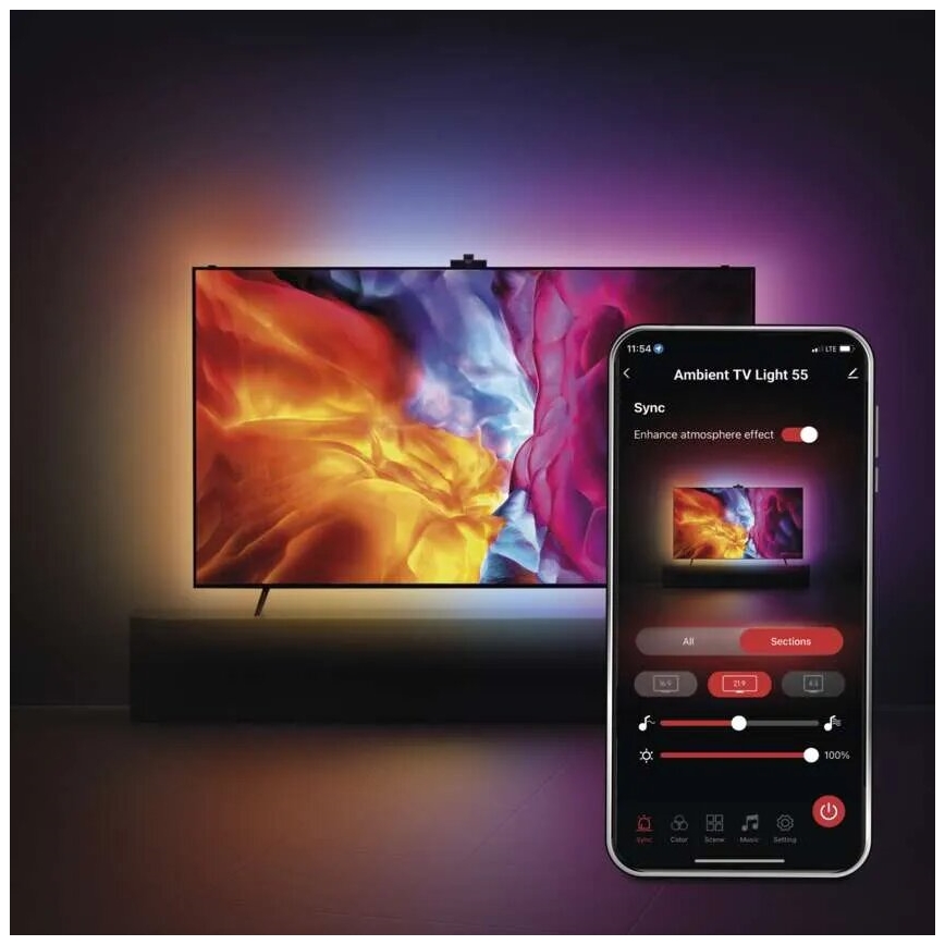 LED RGBIC Dimbar list för TV GoSmart LED/24W/230V 55“