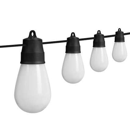 LED RGBIC dimbar solcellsdriven ljusslinga 15xLED/1,3W/3,7/5V 2200 mAh 8 m IP65 svart + fjärrkontroll
