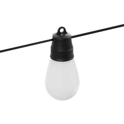 LED RGBIC dimbar solcellsdriven ljusslinga 15xLED/1,3W/3,7/5V 2200 mAh 8 m IP65 svart + fjärrkontroll