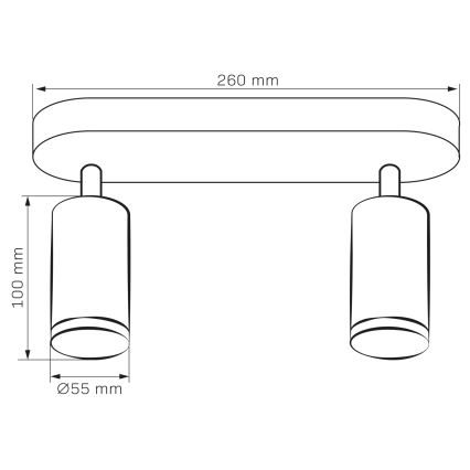 LED RGBW dimbar badrumsspot TURYN 2xGU10/4,8W/230V 3000K IP44 svart + fjärrkontroll