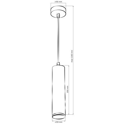LED RGBW dimbar badrumstaklampa på vajer TURYN 1xGU10/6W/230V 3000K IP44 svart + fjärrkontroll