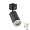 LED RGBW dimbar badrumsspot TURYN 1xGU10/4,8W/230V 3000K IP44 svart + fjärrkontroll