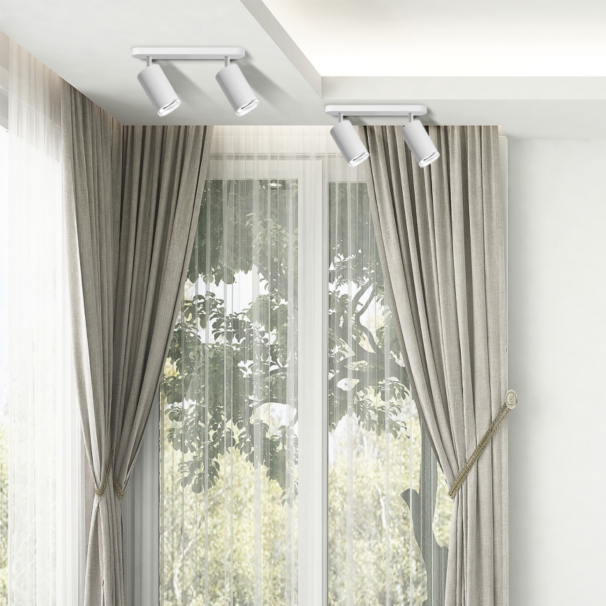 LED RGBW dimbar badrumsspot TURYN 2xGU10/6,5W/230V 2700-6500K Wi-Fi IP44 vit