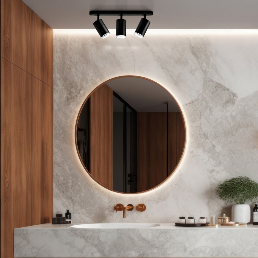 LED RGBW dimbar badrumsspotlight TURYN 3xGU10/6W/230V 3000K Wi-Fi IP44 svart