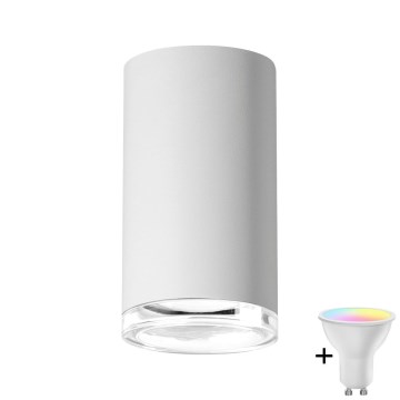 LED RGBW dimbar badrumsspotlight TURYN 1xGU10/4,8W/230V 3000K IP44 vit + fjärrkontroll