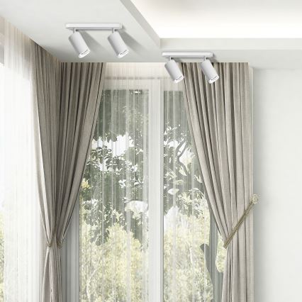 LED RGBW dimbar badrumsspot TURYN 2x GU10/6W/230V 3000K IP44 vit + fjärrkontroll