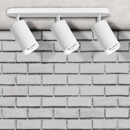 LED RGBW dimbar badrumsspot TURYN 3xGU10/6W/230V 3000K IP44 vit + fjärrkontroll