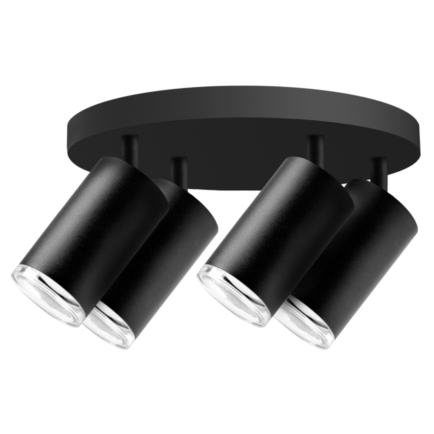 LED RGBW dimbar badrumsspot TURYN 4xGU10/4,8W/230V 3000K IP44 svart + fjärrkontroll
