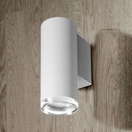 LED RGBW dimbar vägglampa för badrum TURYN 1xGU10/4,8W/230V 3000K IP44 vit + fjärrkontroll