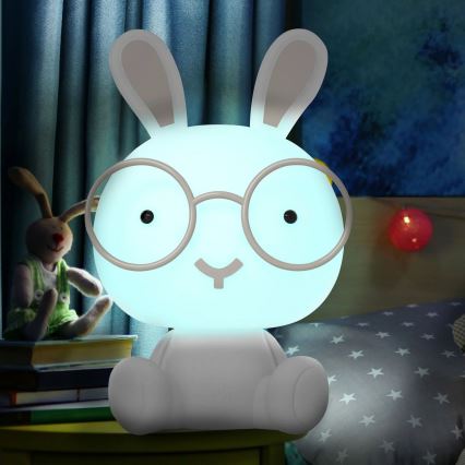 LED RGBW Dimbart barnnattlampa LED/2,5W/230V kanin vit