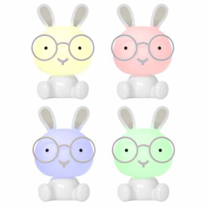 LED RGBW Dimbart barnnattlampa LED/2,5W/230V kanin vit