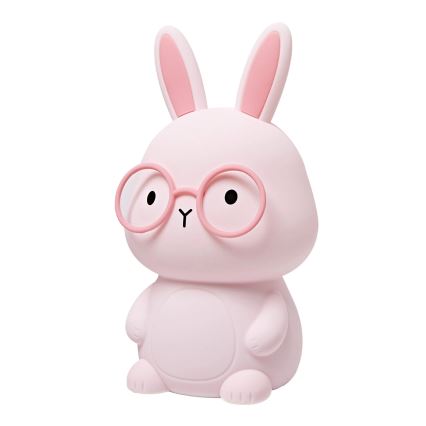 LED RGBW Dimbart barnlampa med touch FLORKA LED/1W/5V USB 1200 mAh kanin rosa