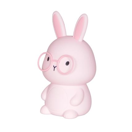LED RGBW Dimbart barnlampa med touch FLORKA LED/1W/5V USB 1200 mAh kanin rosa