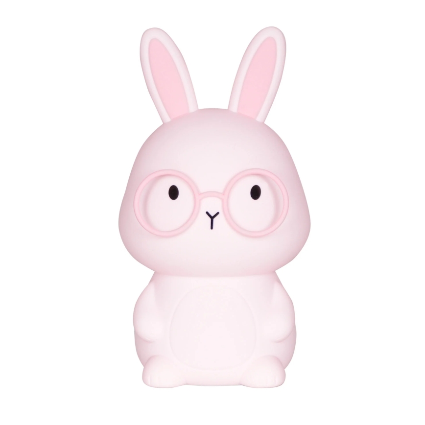 LED RGBW Dimbart barnlampa med touch FLORKA LED/1W/5V USB 1200 mAh kanin rosa