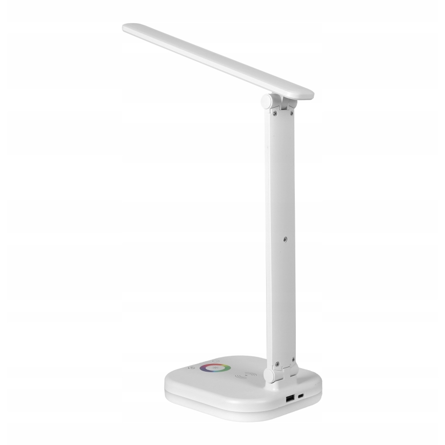 LED RGBW dimbar bordslampa med trådlös laddning LED/7W/5V USB vit