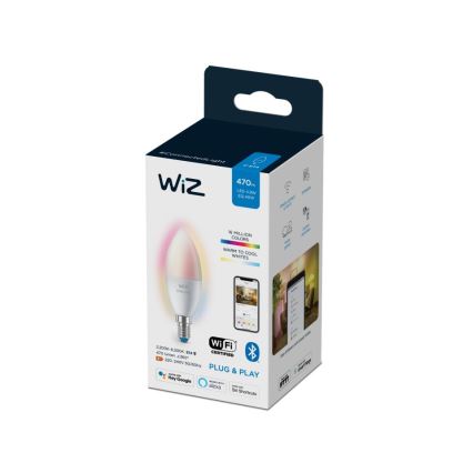 LED RGBW Dimbar glödlampa C37 E14/4,9W/230V 2200-6500K CRI 90 Wi-Fi -WiZ