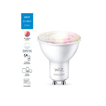 LED RGBW Dimbar glödlampa PAR16 GU10/4,7W/230V 2200-6500K CRI 90 Wi-Fi - WiZ