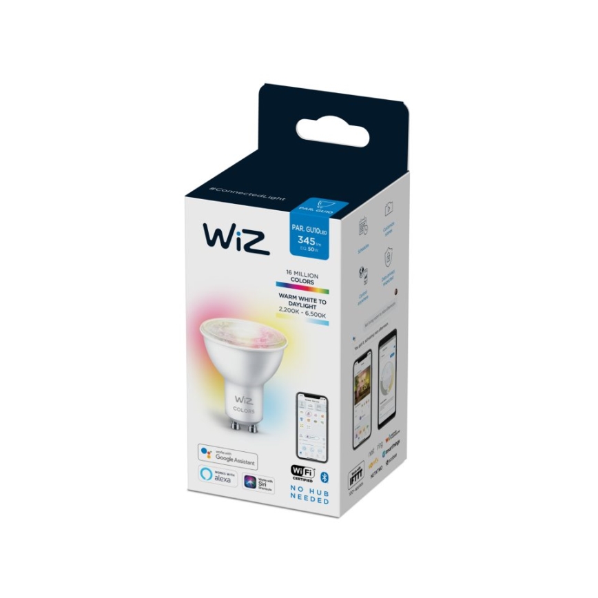 LED RGBW Dimbar glödlampa PAR16 GU10/4,7W/230V 2200-6500K CRI 90 Wi-Fi - WiZ