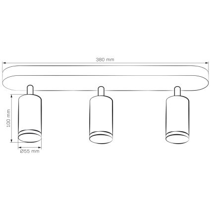 LED RGBW Dimbar badrumsspotlight TURYN 3xGU10/4,8W/230V 3000K IP44 svart + fjärrkontroll