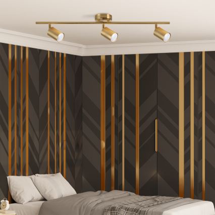 LED RGBW dimbar spotarmatur GOLDI 3xGU10/6,5W/230V 2700-6500K Wi-Fi guld