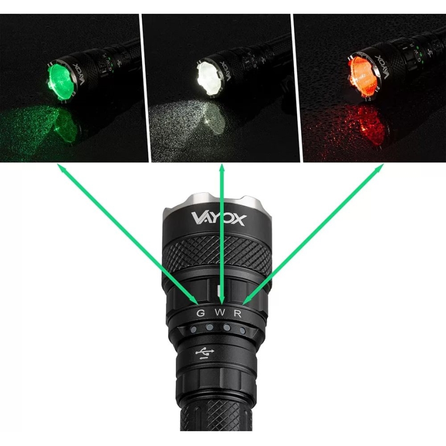 LED RGBW Dimbart uppladdningsbart ficklampa LED/15W/5V IP66 1500 lm 2000 mAh