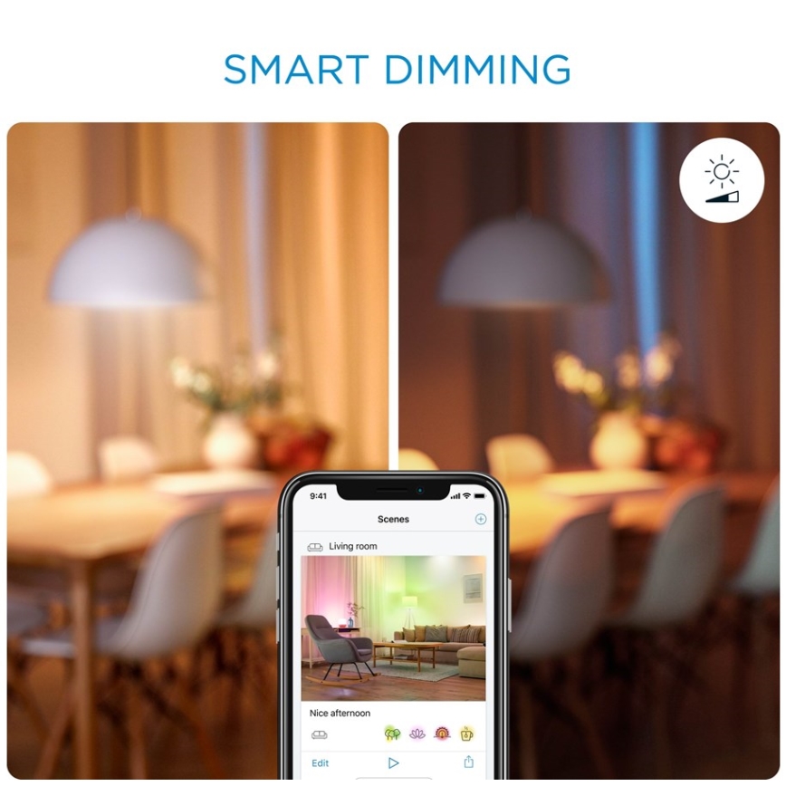 LED RGBW dimbar lampa A60 E27/8,5W/230V 2200-6500K  CRI 90 Wi-Fi + fjärrkontroll - WiZ