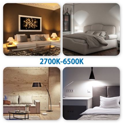 LED RGBW dimbar lampa A60 E27/9W/230V 2700-6500K Wi-Fi - Aigostar