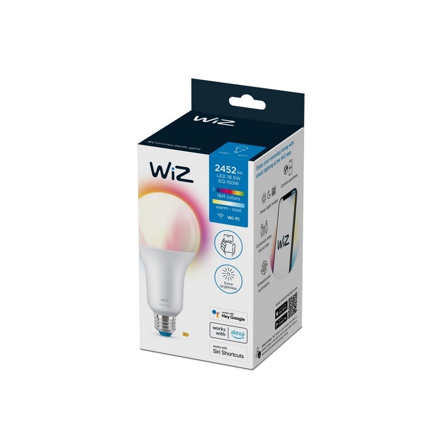 LED RGBW Dimbar lampa A80 E27/18,5W/230V 2200-6500K CRI 90 Wi-Fi - WiZ
