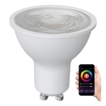 LED RGBW Dimbar lampa GU10/4,5W/230V 2700-6500K Wi-Fi Tuya
