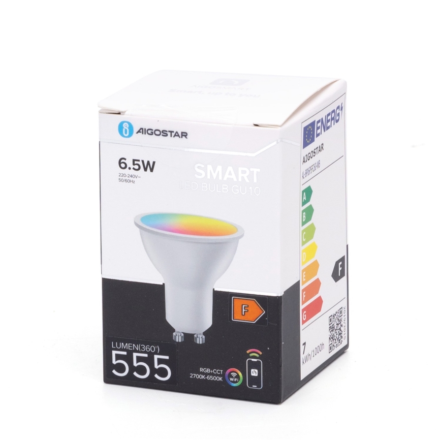 LED RGBW dimbar lampa GU10/6,5W/230V 2700-6500K Wi-Fi - Aigostar