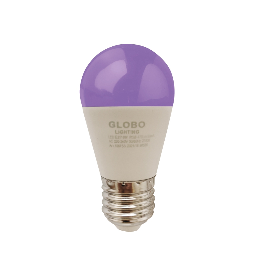 LED RGBW dimbar lampa E27/6W/230V 3000K + fjärrkontroll - Globo