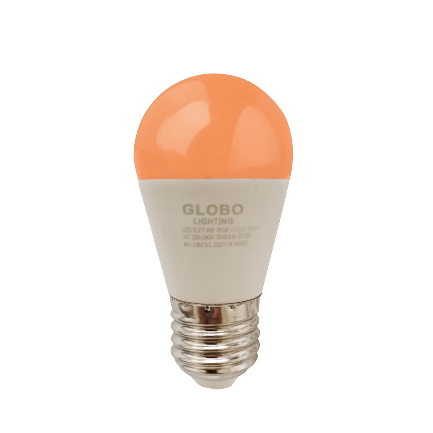 LED RGBW dimbar lampa E27/6W/230V 3000K + fjärrkontroll - Globo