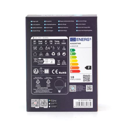 LED RGBW Dimbar lampa MESH G120 E27/18W/230V 6500K + fjärrkontroll - Aigostar