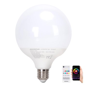 LED RGBW dimbar lampa MESH G120 E27/4,9W/230V 2700-6500K + fjärrkontroll - Aigostar