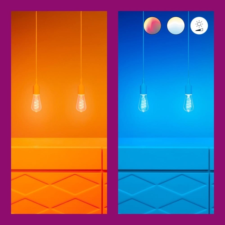 LED RGBW dimbar lampa ST64 E27/6,3W/230V 2200-6500K Wi-Fi - WiZ