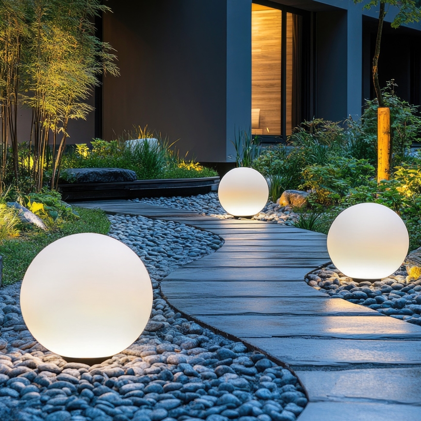 LED RGBW dimbar solcellslampa GARDEN BALL LED/5W/3,7V 3000K IP54 2200 mAh Ø 40 cm + fjärrkontroll
