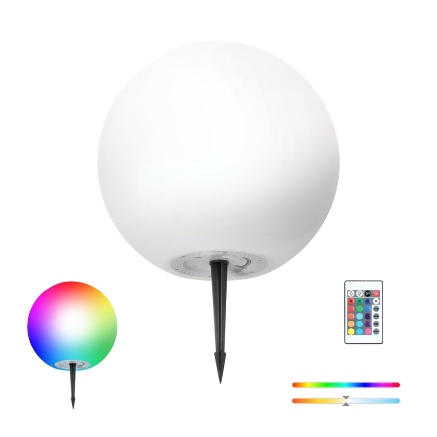LED RGBW dimbar solcellslampa GARDEN BALL LED/5W/3,7V 3000K IP54 2200 mAh Ø 40 cm + fjärrkontroll
