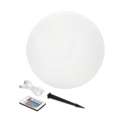 LED RGBW dimbar solcellslampa GARDEN BALL LED/5W/3,7V 3000K IP54 2200 mAh Ø 40 cm + fjärrkontroll
