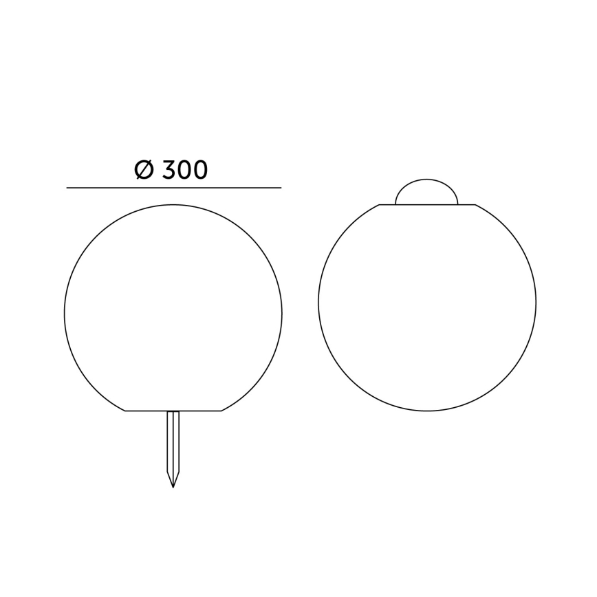 LED RGBW dimbar solcellslampa GARDEN BALL LED/5W/3,7V 3000K IP54 2200 mAh Ø 30 cm + fjärrkontroll