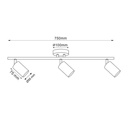 LED RGBW dimbar spotlampa GOLDIE 3xGU10/4,8W/230V 3000K guld + fjärrkontroll