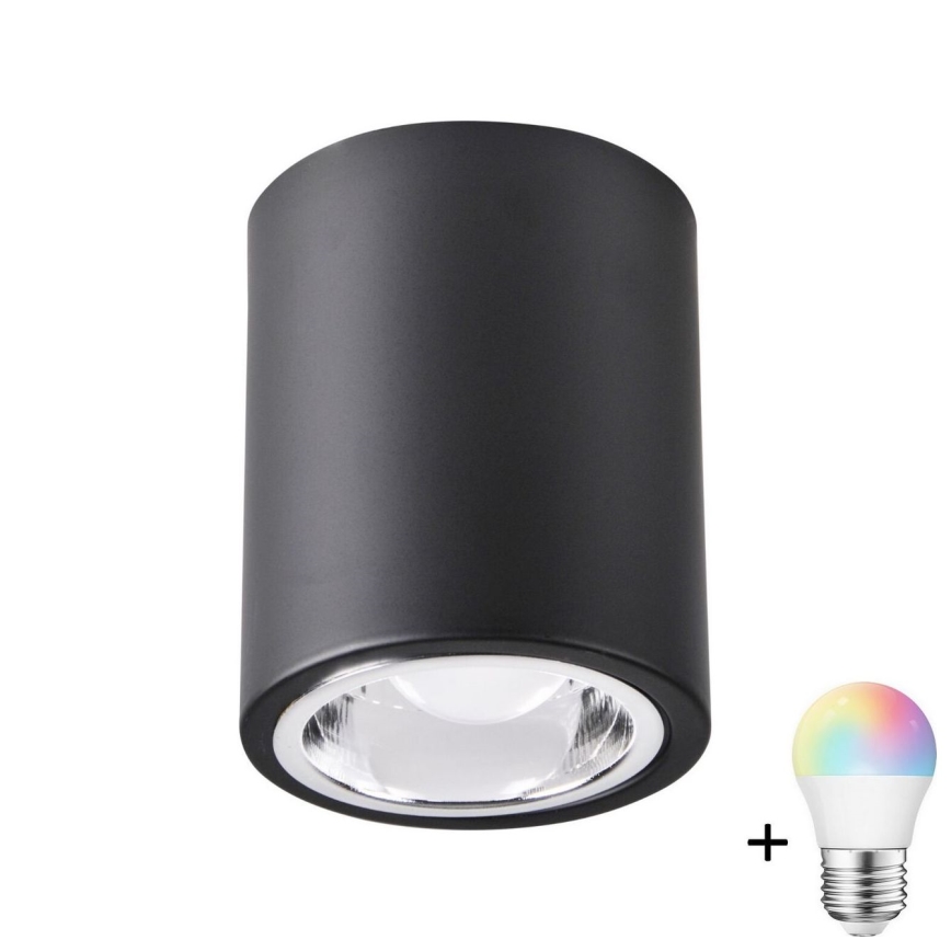 LED RGBW Dimbar spotlampa JUPITER 1xE27/6,5W/230V 2700-6500K Wi-Fi Ø 9,8 cm svart
