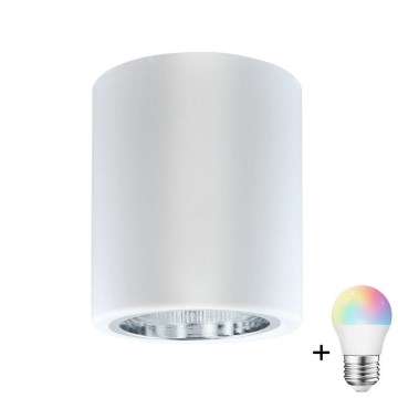 LED RGBW dimbar spotlampa JUPITER 1xE27/6,5W/230V 2700–6500K Wi-Fi Ø 9,8 cm vit