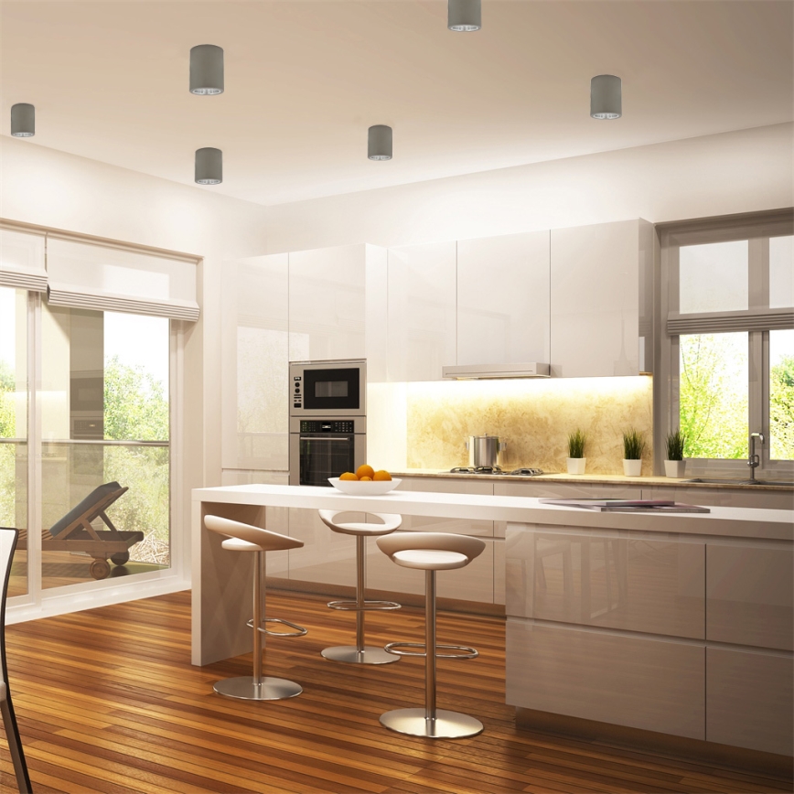 LED RGBW Dimbar spotlampa JUPITER 1xE27/6,5W/230V 2700-6500K Wi-Fi diam. 9,8 cm grå