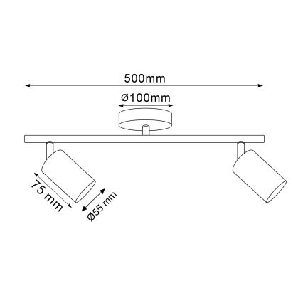 LED RGBW dimbar spotlight GOLDI 2xGU10/6W/230V 3000K guldig + fjärrkontroll