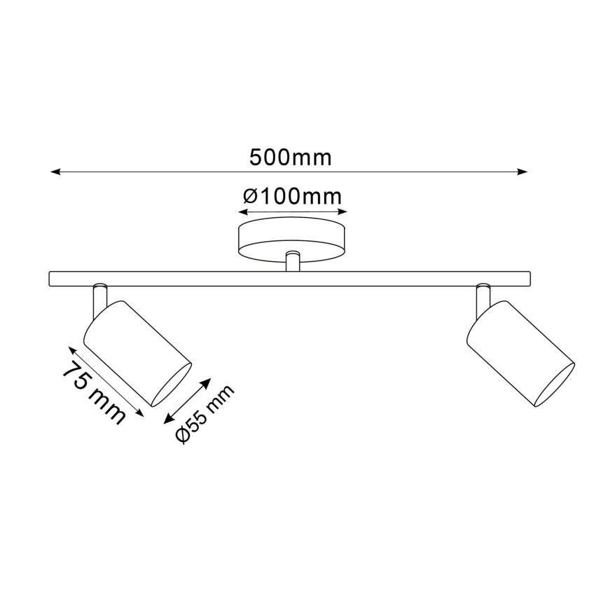 LED RGBW dimbar spotlight GOLDI 2xGU10/6W/230V 3000K guldig + fjärrkontroll