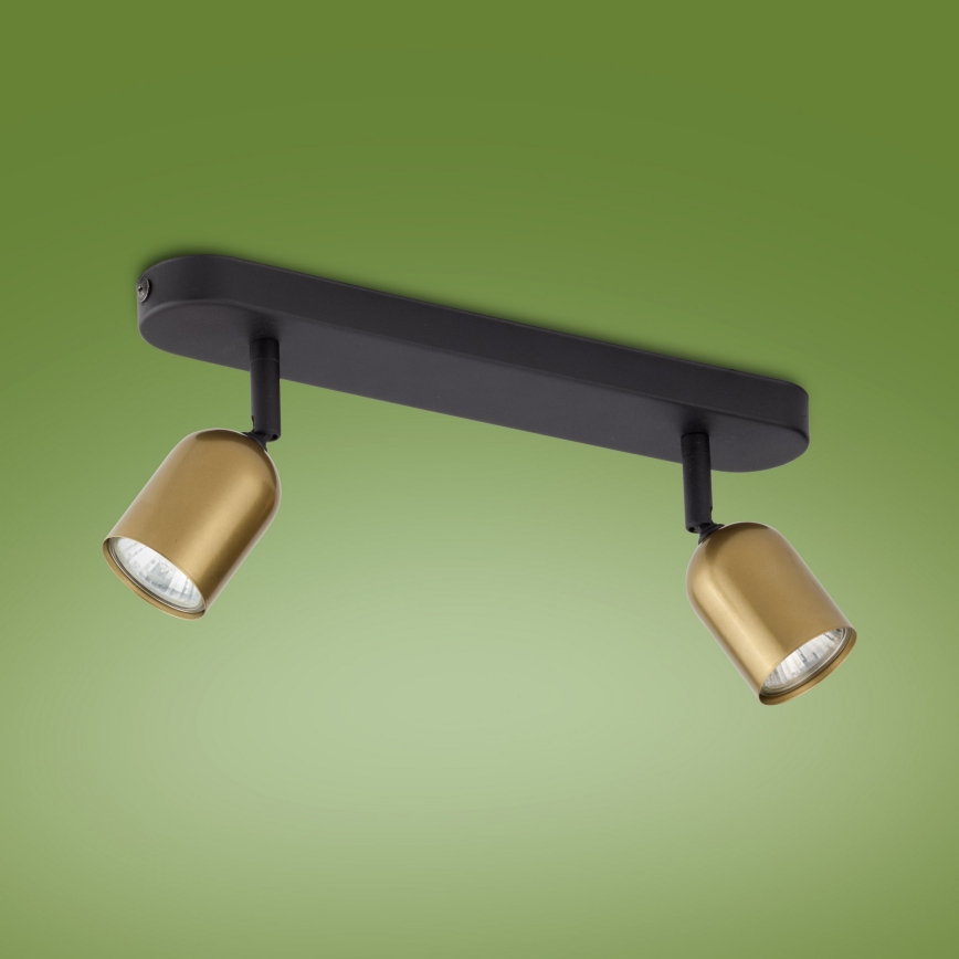 LED RGBW dimbar spotlight TOP 2xGU10/6,5W/230V 2700-6500K guld/svart