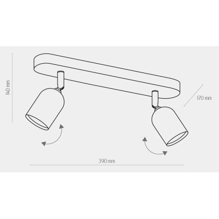 LED RGBW dimbar spotlight TOP 2xGU10/6,5W/230V 2700-6500K guld/svart