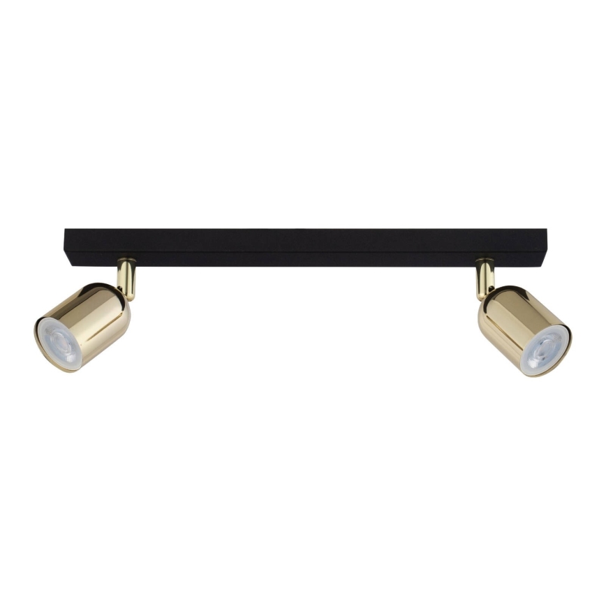 LED RGBW dimbar spotlight TOP 2xGU10/6,5W/230V 2700-6500K svart/guld