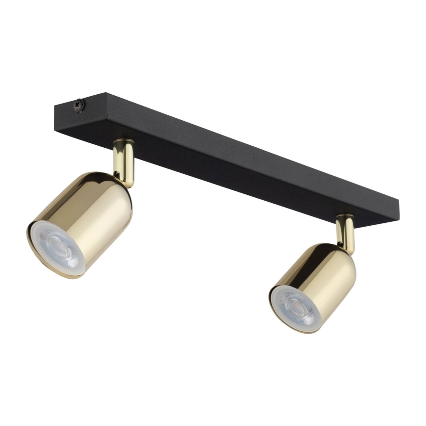 LED RGBW dimbar spotlight TOP 2xGU10/6,5W/230V 2700-6500K svart/guld